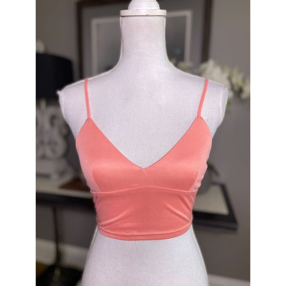 superdown Tops - Superdown Cropped Cami Tank Top Peach Women's Size XS